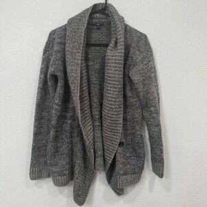 GAP Women Grey Marl Knit Shawl Collar Cardigan Sweater Size S‎
